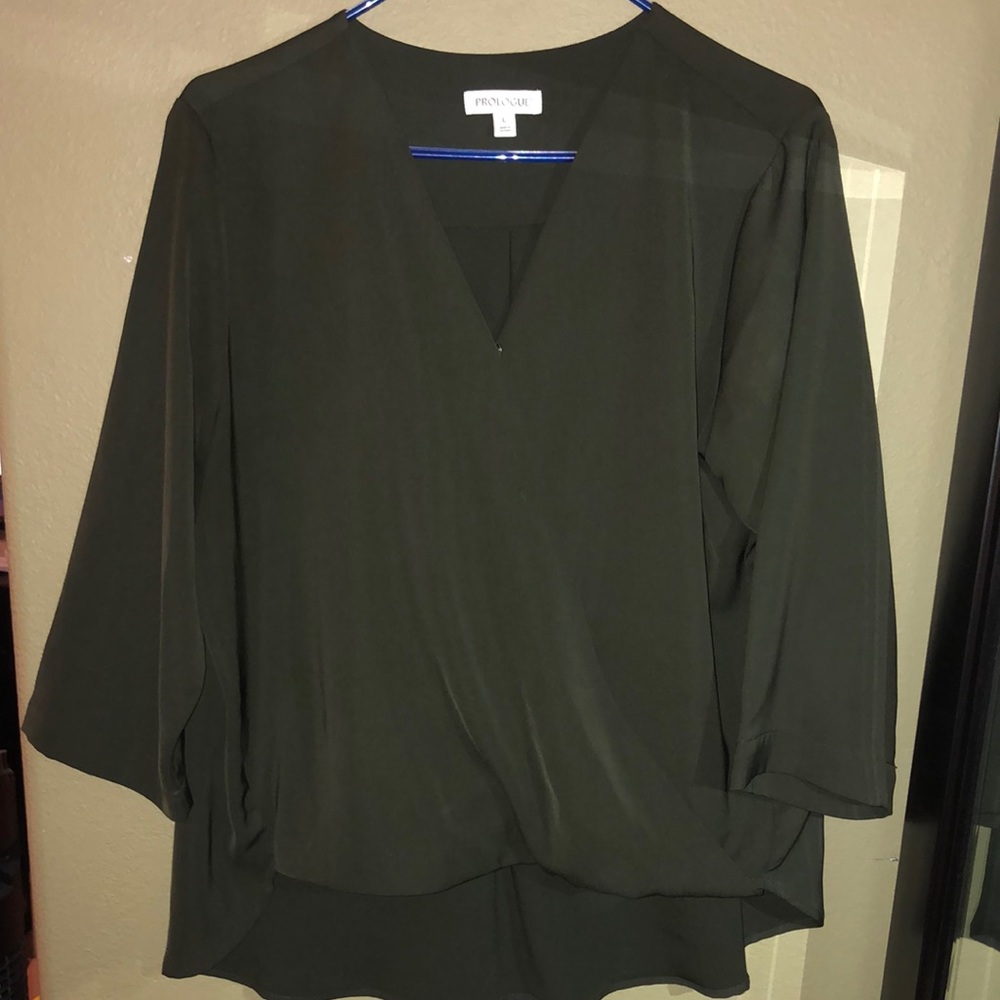 Dark green, size large, Prologue blouse.